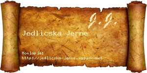 Jedlicska Jerne névjegykártya